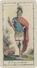 The Emperor from the Ancient Tarot of Lombardy Deck