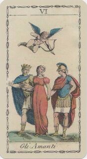The Lovers from the Ancient Tarot of Lombardy Deck