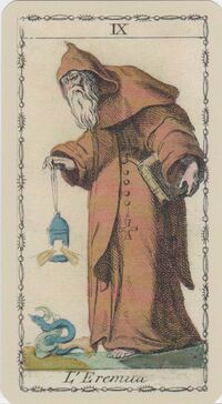 Read about The Hermit from the Ancient Tarot of Lombardy Deck
