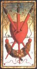 Three of Swords from the Sola Busca Tarot Deck