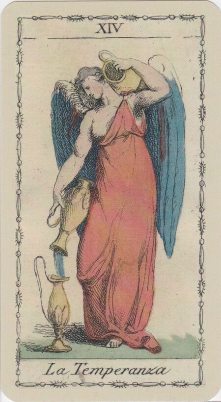 Temperance from the Ancient Tarot of Lombardy Deck