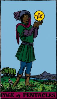 Page of Pentacles from the Vivid Waite Smith Tarot Deck