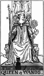 Queen of Wands from the Waite Smith Tarot Deck