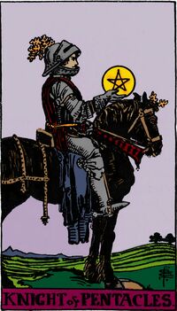 Knight of Pentacles from the Vivid Waite Smith Deck