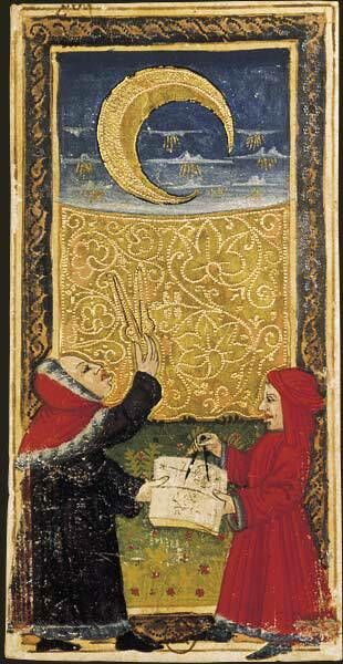 The Moon from the Medieval Tarocchi Deck Fragment Deck