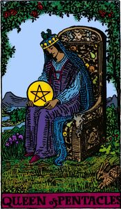 Queen of Pentacles from the Vivid Waite Smith Tarot Deck