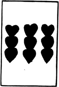 Nine of Hearts from the Early German Stenciled Playing Card Deck Fragment Deck