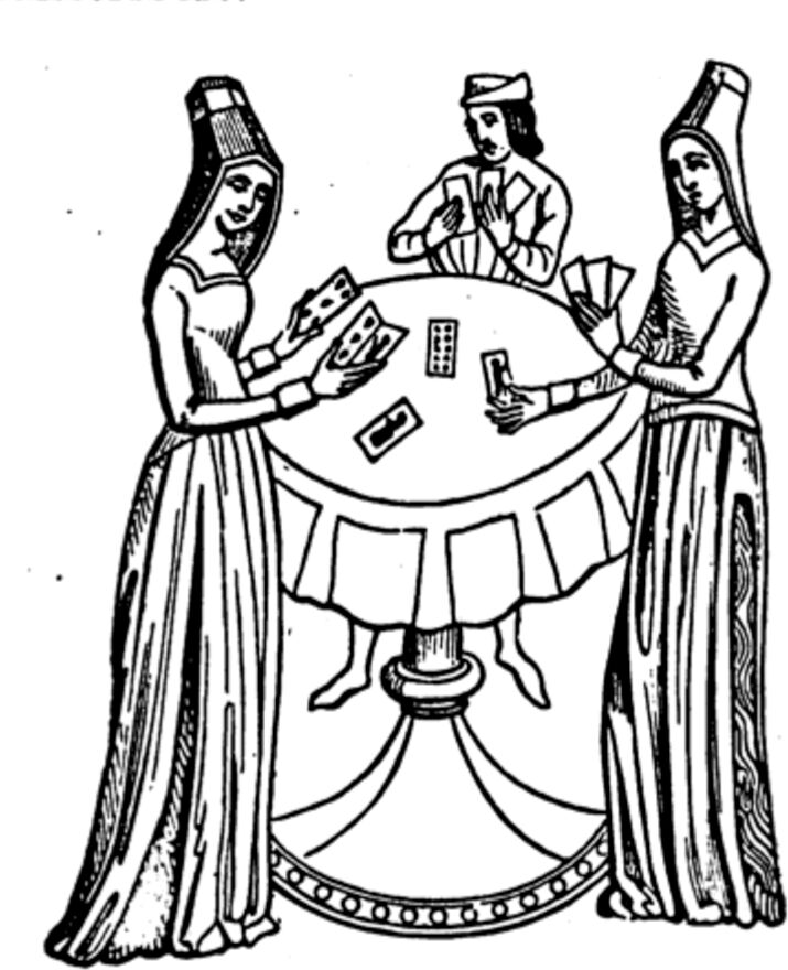 Nobles playing cards. c. 1370-1420