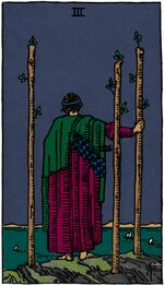Three of Wands from the Vivid Waite Smith Deck