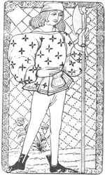 Knave of Diamonds from the Early French Tarot Deck Fragment Deck