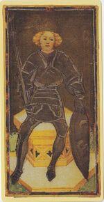 King of Swords from the Visconti B Tarot Deck Fragment Deck