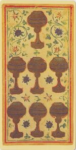 Seven of Cups from the Visconti B Tarot Deck Fragment Deck