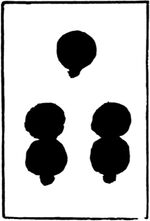 Five of Bells from the Early German Stenciled Playing Card Deck Fragment Deck