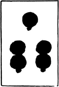 Five of Bells from the Early German Stenciled Playing Card Deck Fragment Deck