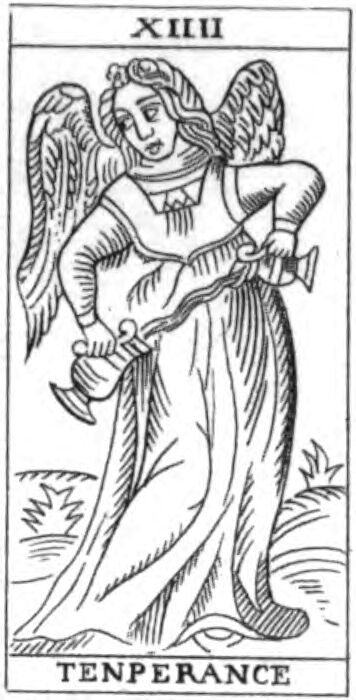 Temperance from the Marseilles Pattern Trumps Deck