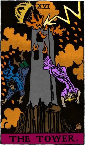 The Tower from the Vivid Waite Smith Tarot Deck