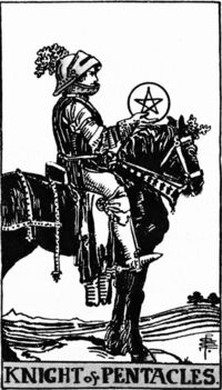 Knight of Pentacles from the Waite Smith Tarot Deck