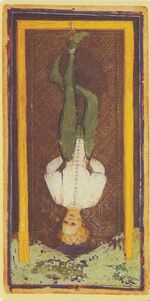 The Hanged Man from the Visconti B Tarot Deck Fragment Deck