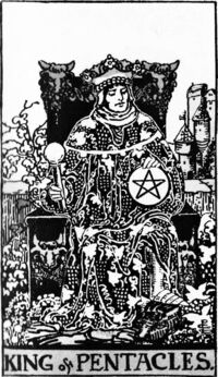 King of Pentacles from the Rider Waite Smith Tarot Deck