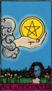 Ace of Pentacles from the Vivid Waite Smith Tarot Deck