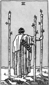 Read about Three of Wands from the Waite Smith Tarot Deck
