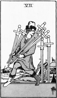 Read about Seven of Swords from the Waite Smith Tarot Deck
