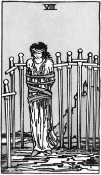 Eight of Swords from the Rider Waite Smith Tarot Deck