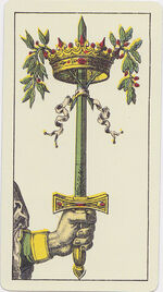 Ace of Swords from the Tarot Genoves Tarot Deck