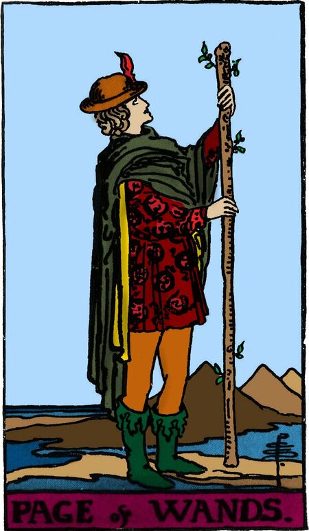 Page of Wands from the Vivid Waite Smith Tarot Deck