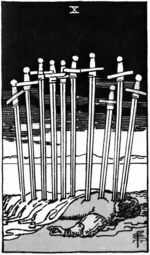 Ten of Swords from the Waite Smith Tarot Deck