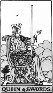 Queen of Swords from the Waite Smith Tarot Deck