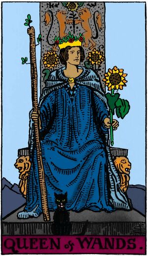 Queen of Wands from the Vivid Waite Smith Tarot Deck
