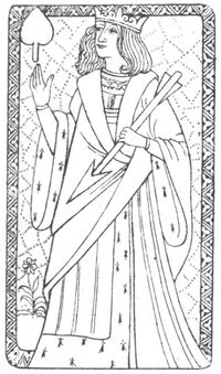 King of Spades from the Early French Tarot Deck Fragment Deck