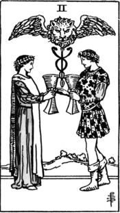 Two of Cups from the Waite Smith Tarot Deck