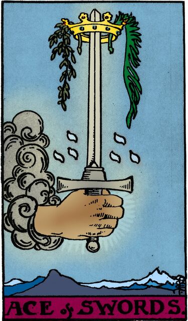 Ace of Swords from the Vivid Waite Smith Deck