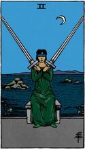 Two of Swords from the Vivid Waite Smith Tarot Deck