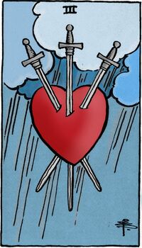 Three of Swords from the Vivid Waite Smith Deck