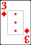 Three of Diamonds from the Normal Playing Card Deck