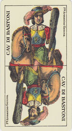 Page of Clubs from the Tarot Genoves Tarot Deck