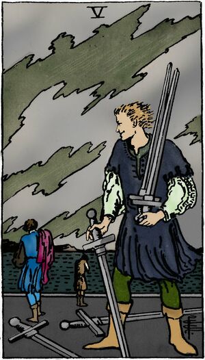 Five of Swords from the Vivid Waite Smith Tarot Deck