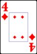 Four of Diamonds from the Normal Playing Card Deck