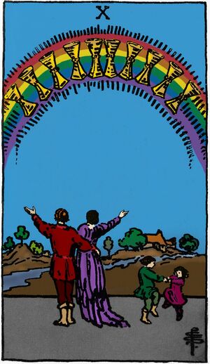 Ten of Cups from the Vivid Waite Smith Deck