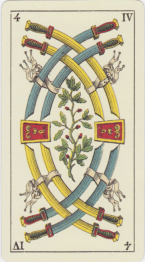 Four of Swords from the Tarot Genoves Deck