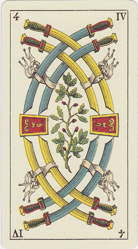 Four of Swords from the Tarot Genoves Deck