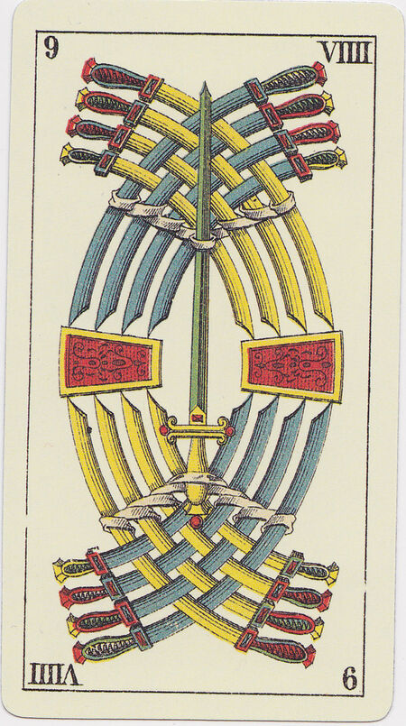 Nine of Swords from the Tarot Genoves Tarot Deck
