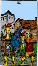 Six of Cups from the Vivid Waite Smith Tarot Deck