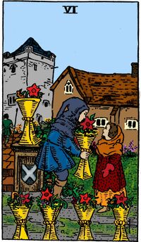 Six of Cups from the Vivid Waite Smith Deck