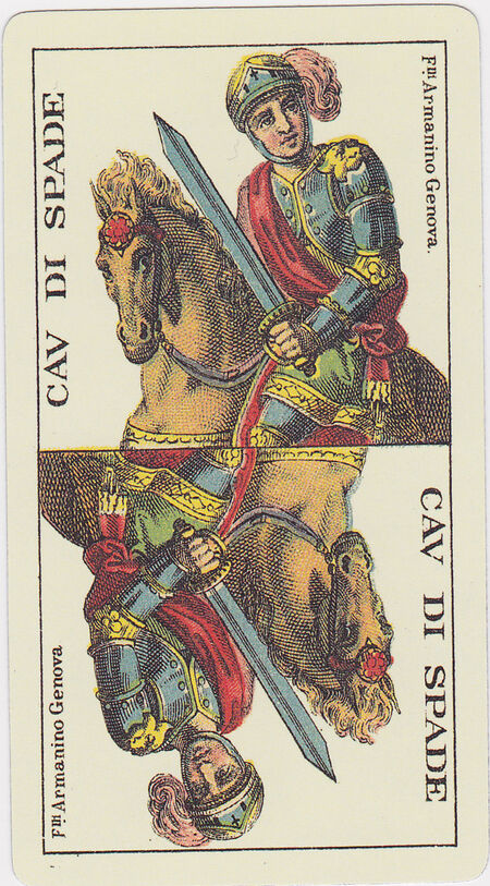 Knight of Swords from the Tarot Genoves Deck