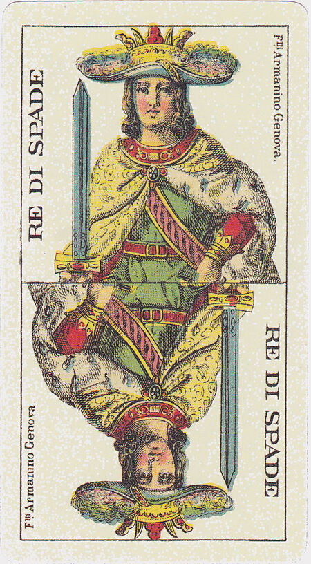 Knight of Swords from the Tarot Genoves Tarot Deck