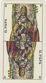 The Pope from the Tarot Genoves Tarot Deck